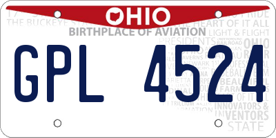 OH license plate GPL4524
