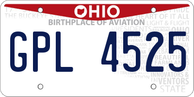 OH license plate GPL4525