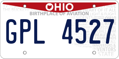 OH license plate GPL4527