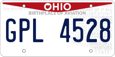 OH license plate GPL4528