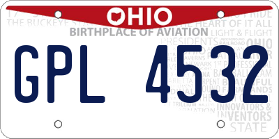 OH license plate GPL4532
