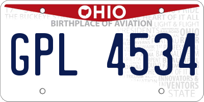 OH license plate GPL4534