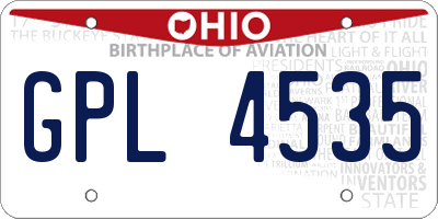 OH license plate GPL4535