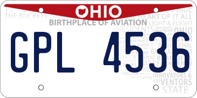 OH license plate GPL4536
