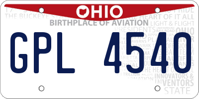 OH license plate GPL4540