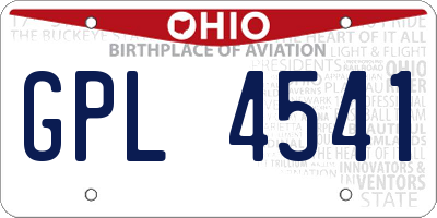 OH license plate GPL4541