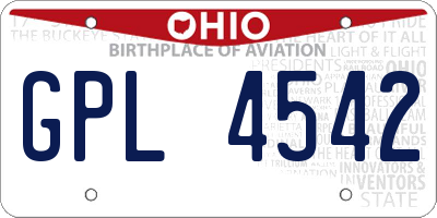 OH license plate GPL4542
