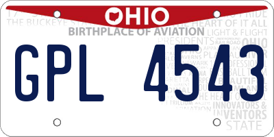 OH license plate GPL4543