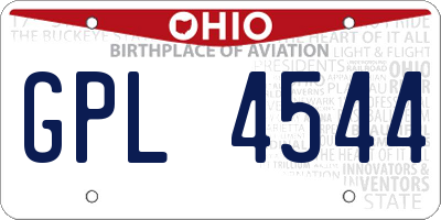 OH license plate GPL4544