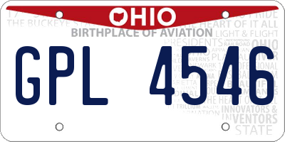 OH license plate GPL4546