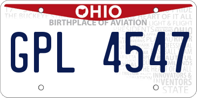 OH license plate GPL4547