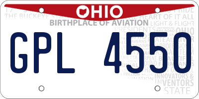 OH license plate GPL4550