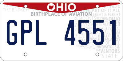 OH license plate GPL4551
