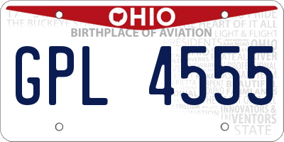 OH license plate GPL4555