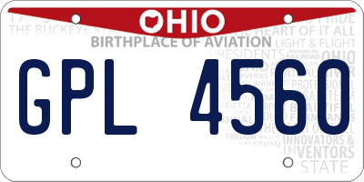 OH license plate GPL4560