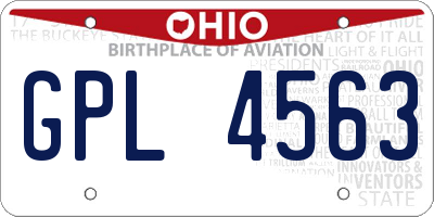 OH license plate GPL4563