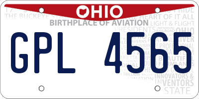 OH license plate GPL4565