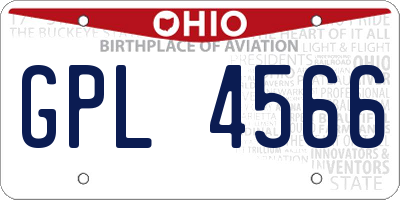 OH license plate GPL4566