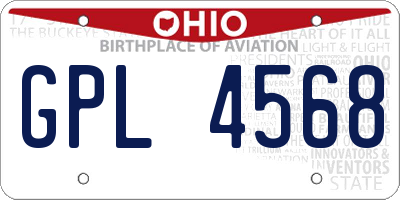 OH license plate GPL4568