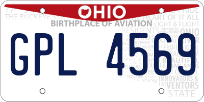 OH license plate GPL4569