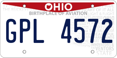 OH license plate GPL4572