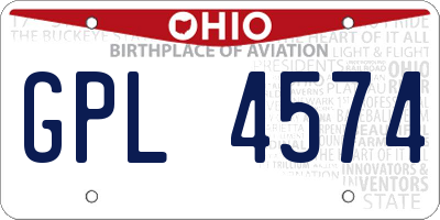 OH license plate GPL4574