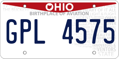 OH license plate GPL4575