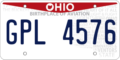 OH license plate GPL4576