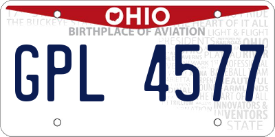 OH license plate GPL4577