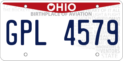 OH license plate GPL4579