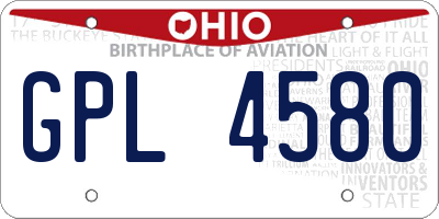OH license plate GPL4580