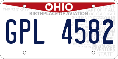OH license plate GPL4582