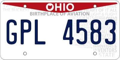 OH license plate GPL4583