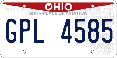 OH license plate GPL4585