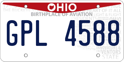 OH license plate GPL4588