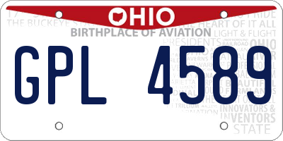 OH license plate GPL4589
