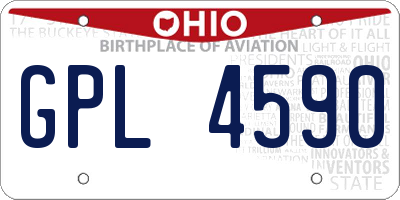 OH license plate GPL4590