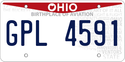 OH license plate GPL4591