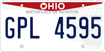 OH license plate GPL4595