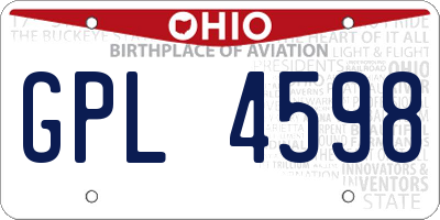 OH license plate GPL4598