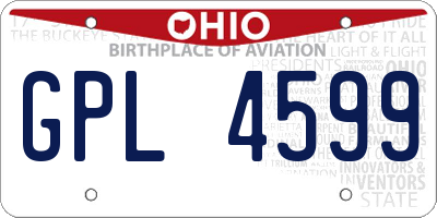 OH license plate GPL4599