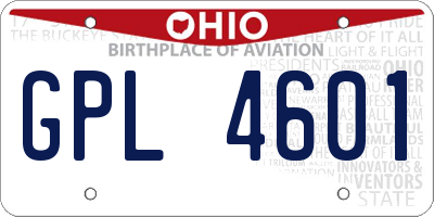 OH license plate GPL4601