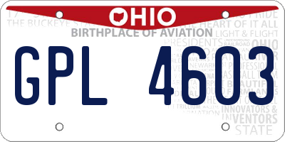 OH license plate GPL4603