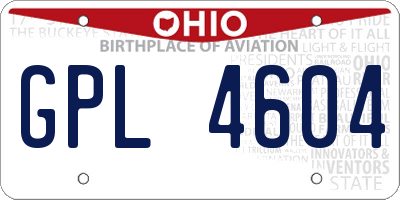 OH license plate GPL4604