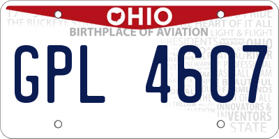 OH license plate GPL4607