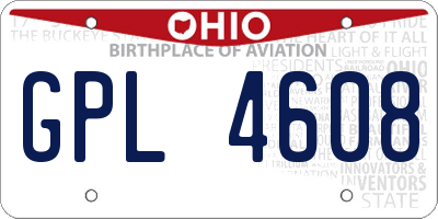 OH license plate GPL4608