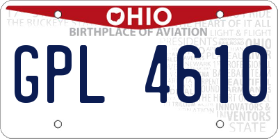 OH license plate GPL4610