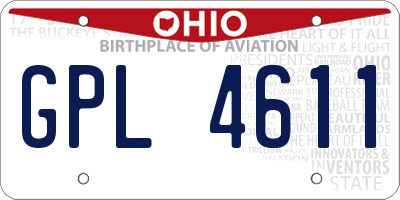 OH license plate GPL4611