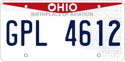 OH license plate GPL4612