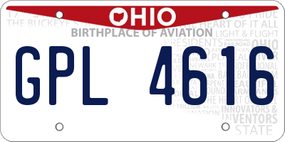 OH license plate GPL4616